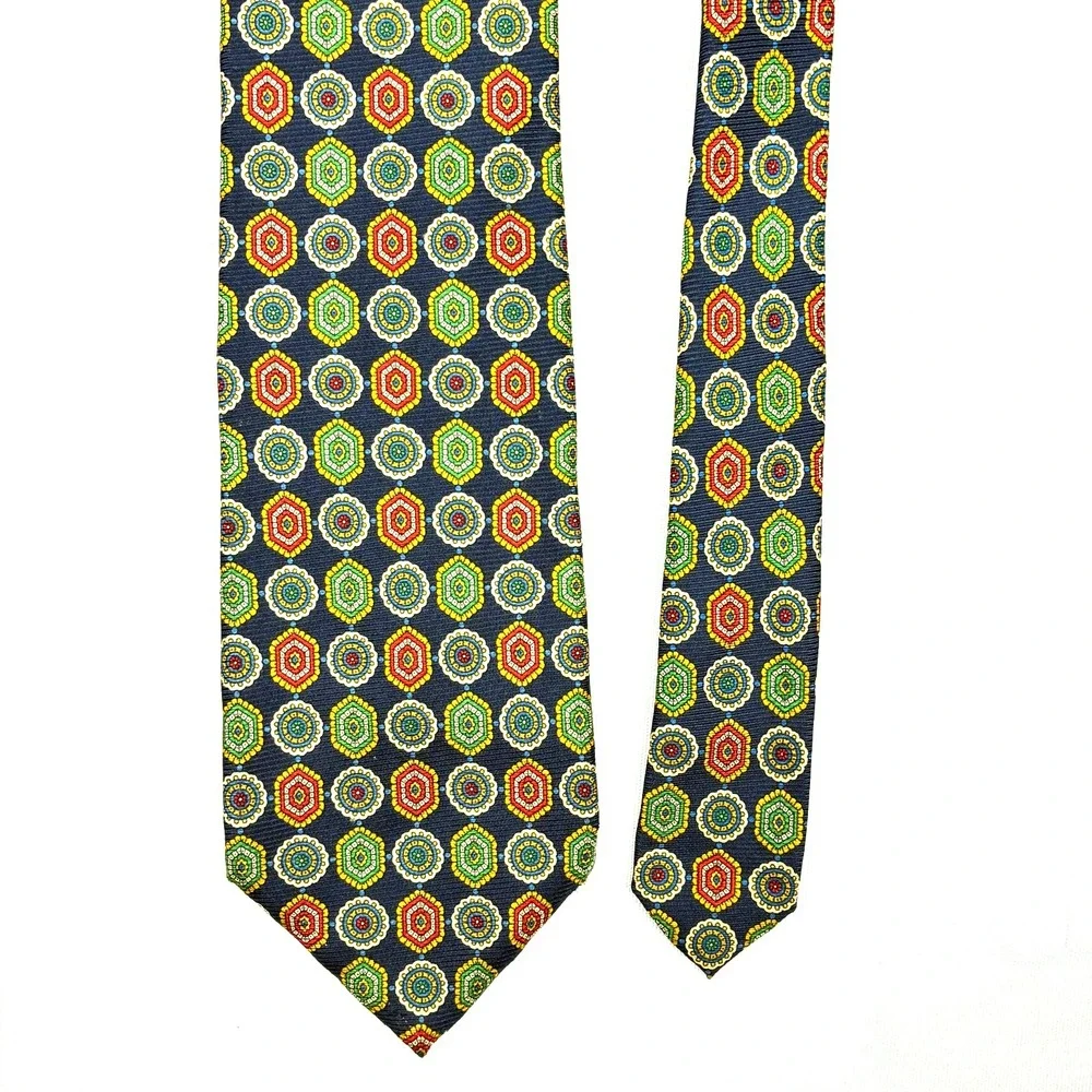 Guido Couello Torino Silk Tie VTG Medallion Made in Italy